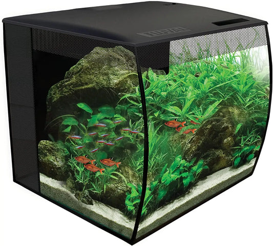 Flex 9 Aquarium Kit - Fish Tank for Fish & Plants - Comes with LED Lights, Filtration System