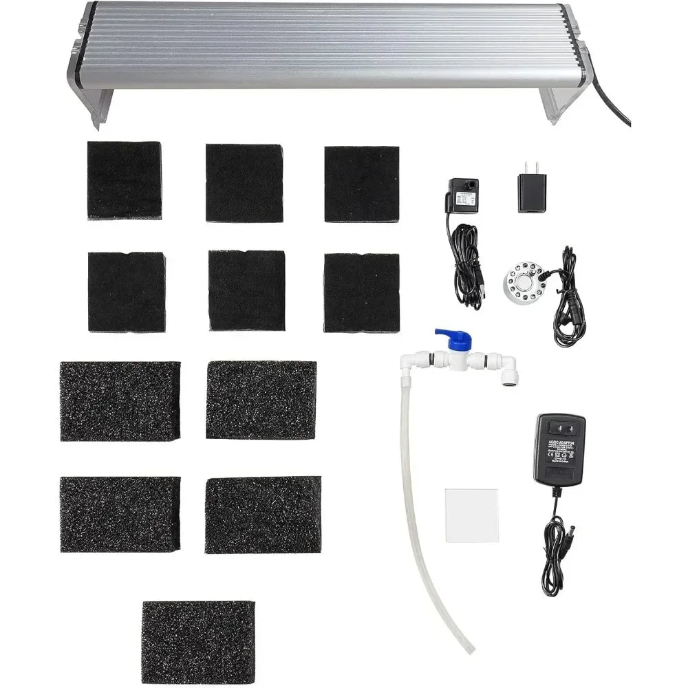 All in One Integrated Paludarium Light Water Pump Mister and Mat Included