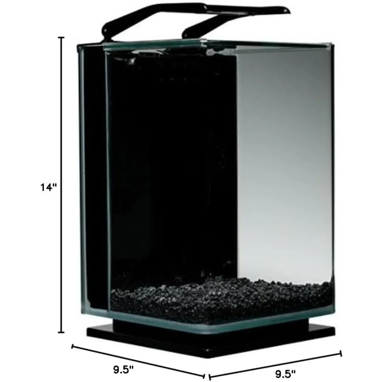 Portrait Glass LED Aquarium, 5 Gallons, Hidden Filtration